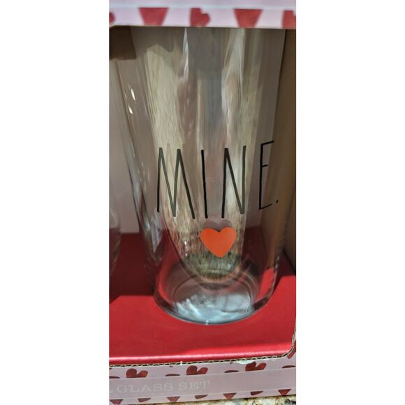 NEW Rae Dunn Artisan Valentine's Day Collection - YOURS MINE Glasses - Picture 3 of 12